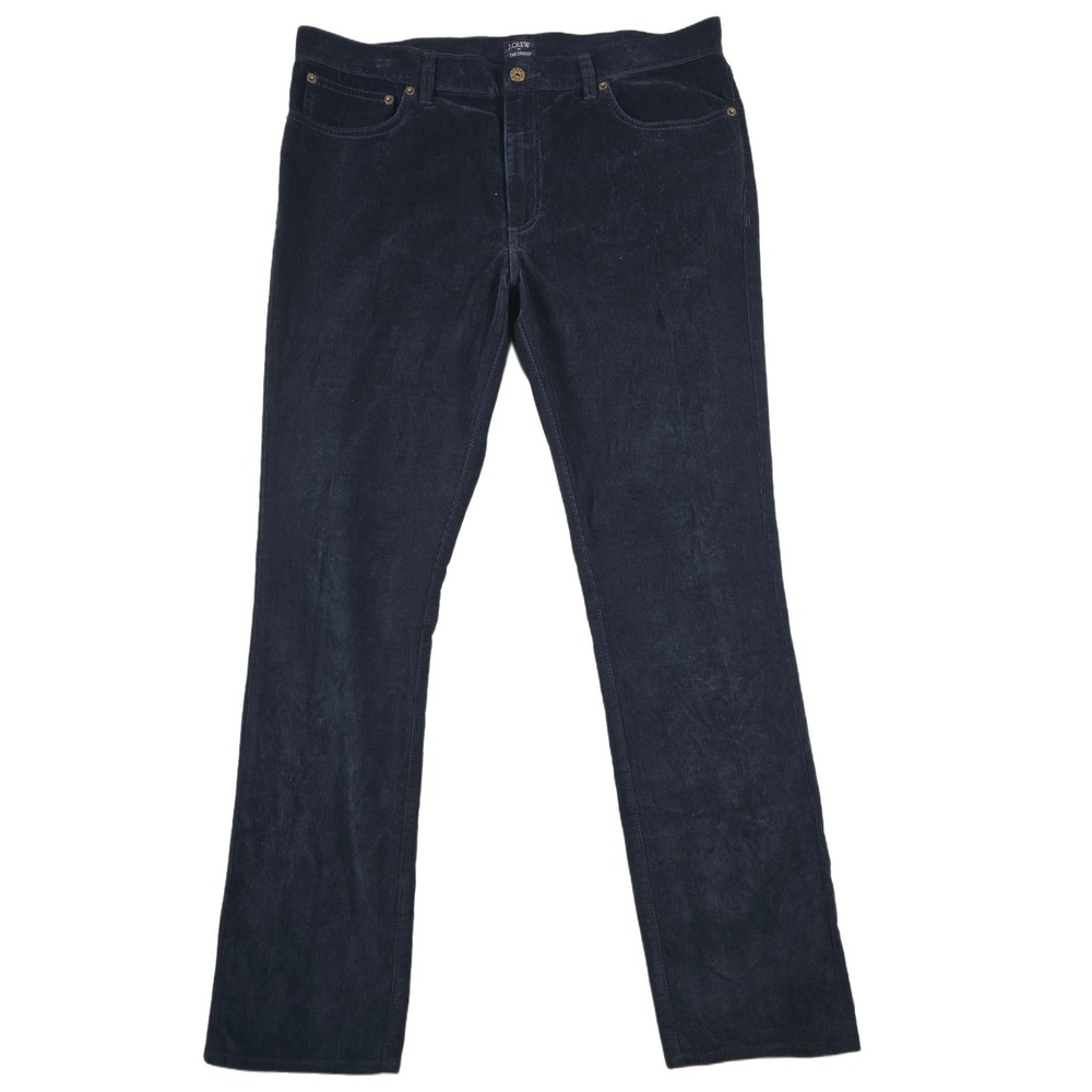 J.Crew Corduroy Pants Mens 36x32 Navy Blue 100% Cotton The Driggs NEW